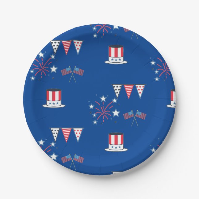USA Party Thema patriotische Papier Teller (Vorderseite)