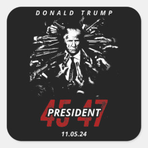 USA Patriot Donald Trump Kundgebung 2024 Kampf! Quadratischer Aufkleber
