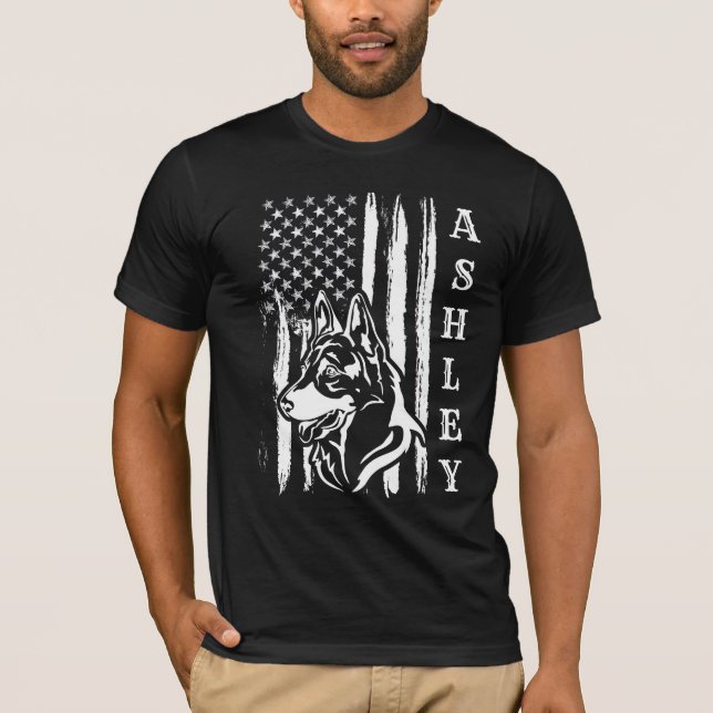USA Patriot German Shepherd Dog US Pet T-Shirt (Vorderseite)