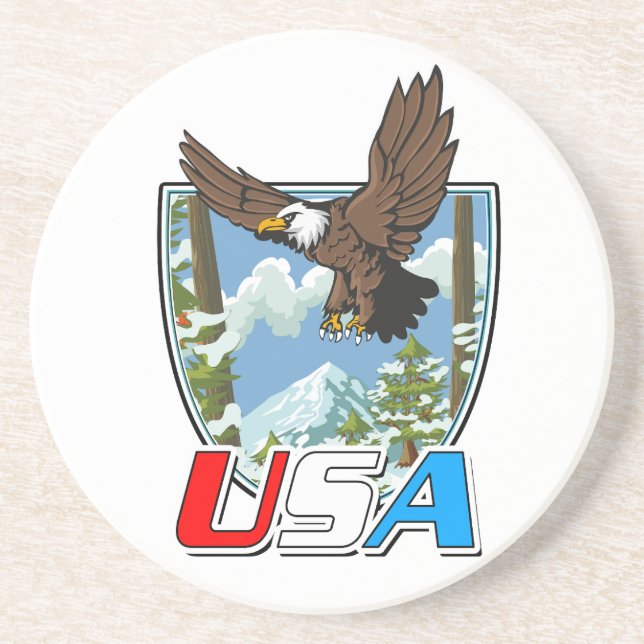 USA Patriot Logo Getränkeuntersetzer (Vorne)