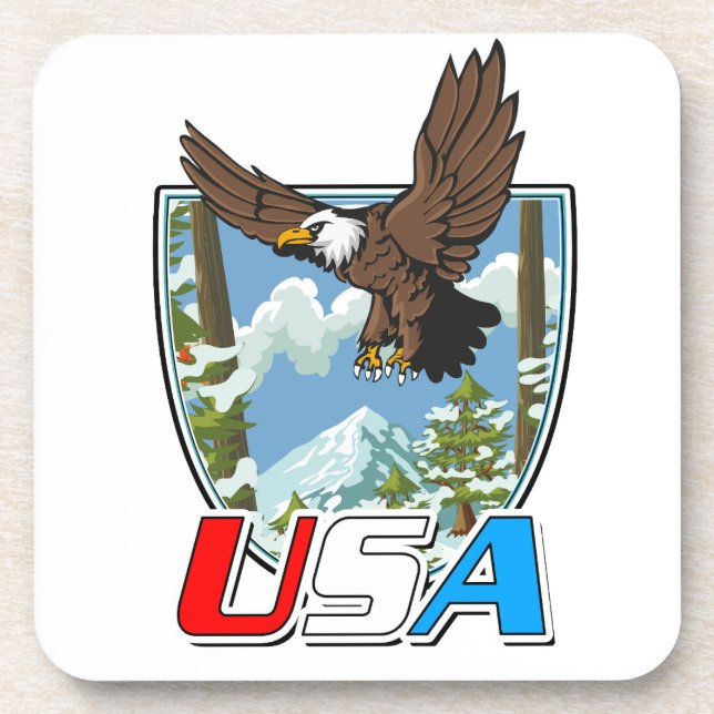USA Patriot Logo Getränkeuntersetzer (Vorderseite)