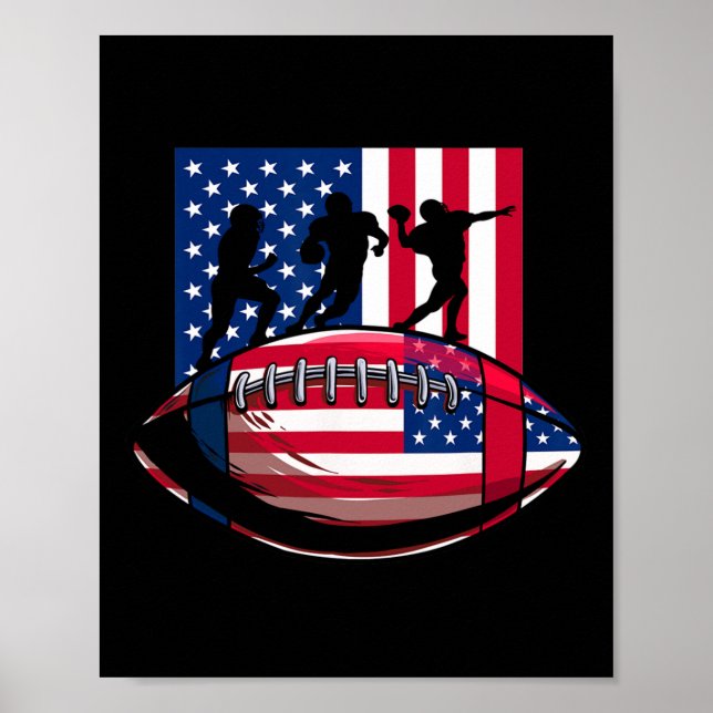 Usa Patriot Oder American Football 4. Juli Ameri Poster (Vorne)