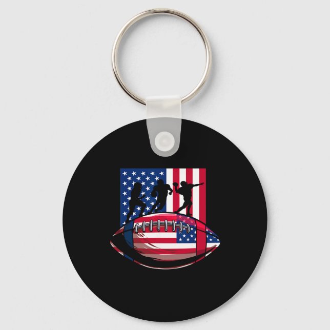 Usa Patriot Oder American Football 4. Juli Ameri Schlüsselanhänger (Vorderseite)