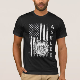USA Patriot Zwergspitz Hund US Haustier T-Shirt