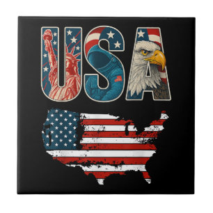 USA Patriotic 4. Juli America Flaggenfreiheit Fliese