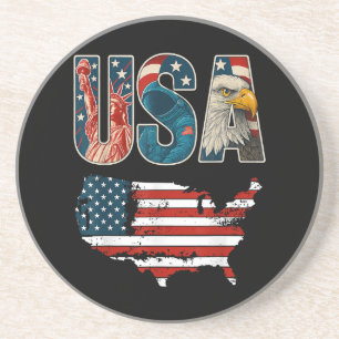 USA Patriotic 4. Juli America Flaggenfreiheit Getränkeuntersetzer