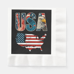 USA Patriotic 4. Juli America Flaggenfreiheit Serviette