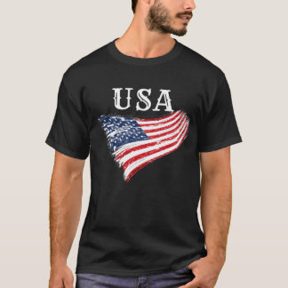 USA Patriotic American Flag Design T-Shirt