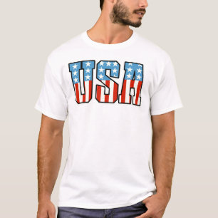 USA Patriotic American Flag Emblem T-Shirt