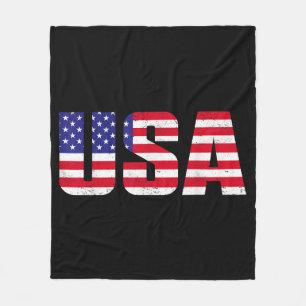 USA Patriotic American Flag for Men Women Kids Boy Fleecedecke