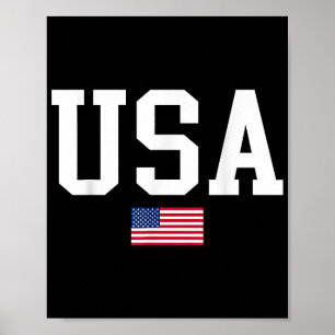USA Patriotic American Flag for Men Women Kids Boy Poster