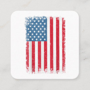 USA Patriotic American Flag for Men Women Kids Boy Quadratische Visitenkarte