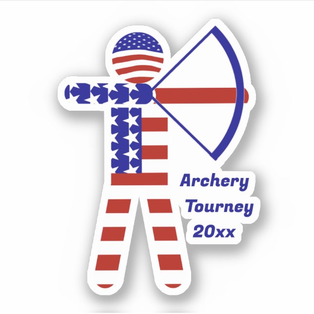 USA Patriotic ARCHERY Aufkleber (Vorderseite)