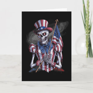 Usa Patriotic Beängstigend Skeleton Halloween 4. J Karte
