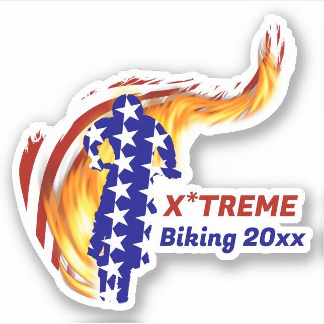 USA Patriotic BMX / DIRT BIKING Aufkleber (Vorderseite)