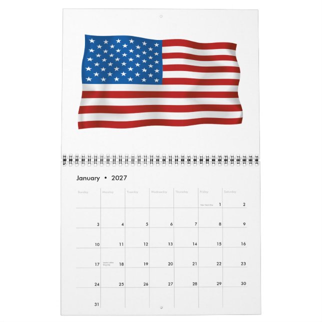 USA Patriotic Calendar Kalender (Jan 2027)