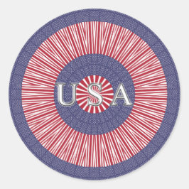 USA Patriotic Classic Round Aufkleber, glänzend Runder Aufkleber