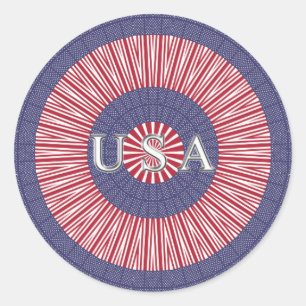 USA Patriotic Classic Round Aufkleber, glänzend Runder Aufkleber