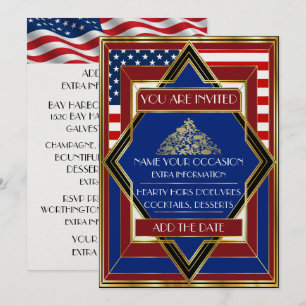 USA Patriotic Deko Weihnachts-Einladung Einladung