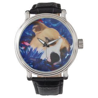 USA Patriotic Dog American Pit Bull Terrier Armbanduhr
