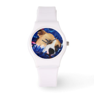 USA Patriotic Dog American Pit Bull Terrier Armbanduhr