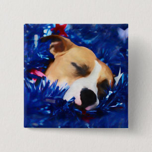 USA Patriotic Dog American Pit Bull Terrier Button