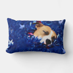 USA Patriotic Dog American Pit Bull Terrier Lendenkissen