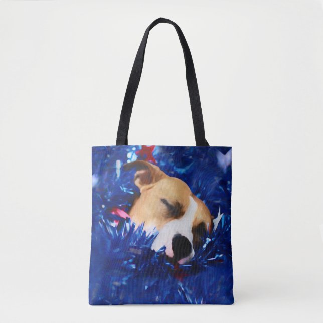 USA Patriotic Dog American Pit Bull Terrier Tasche (Vorderseite)