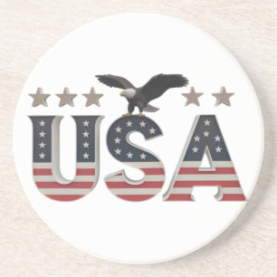 USA Patriotic Eagle + Stars Flag Design for Pride Getränkeuntersetzer