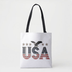 USA Patriotic Eagle + Stars Flag Design for Pride Tasche