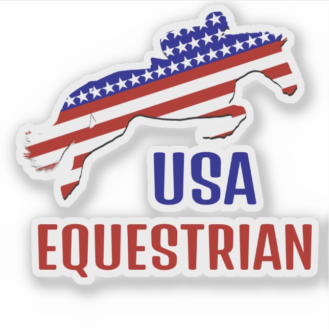 USA Patriotic Equestrian  Aufkleber (Vorderseite)