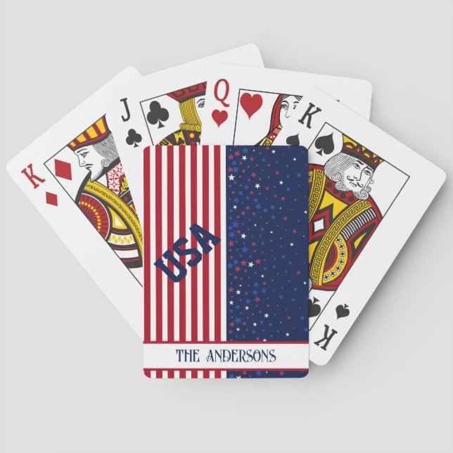 USA Patriotic Family Name Spielkarten (Rückseite)