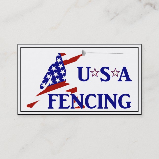 USA Patriotic Fencing En Garde Sports Visitenkarte (Vorderseite)