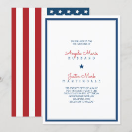 USA Patriotic Flag Wedding 3 Einladung