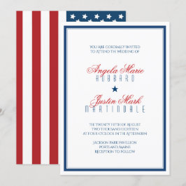 USA Patriotic Flag Wedding Einladung