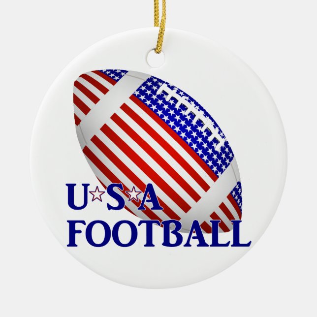 USA Patriotic Football Keramikornament (Vorne)