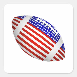 USA Patriotic Football Sports Quadratischer Aufkleber