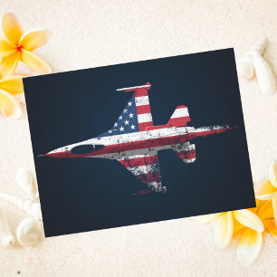 USA Patriotic Jet Kampfflugzeug Birthday Postkarte