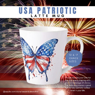 USA Patriotic Latte Mug
