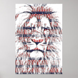 USA Patriotic Lion US Flagge Abstrakt Art Poster