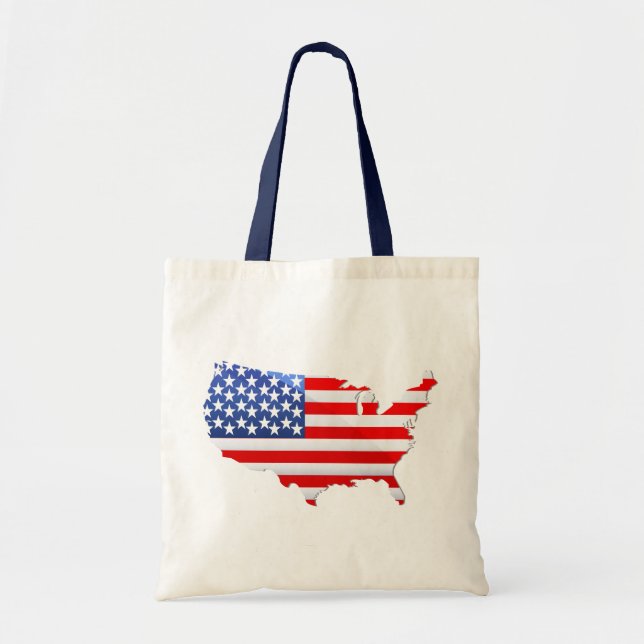 USA Patriotic Map Flag Tragetasche (Vorne)