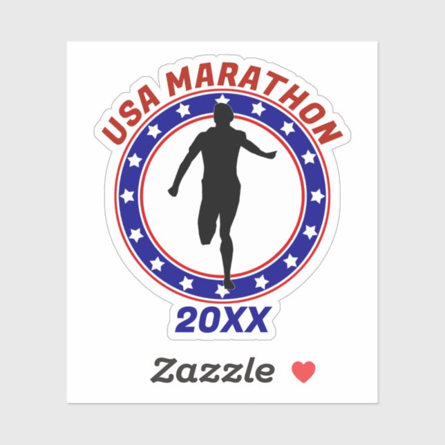 USA Patriotic MARATHON / RELAU RUN Aufkleber (Blatt)