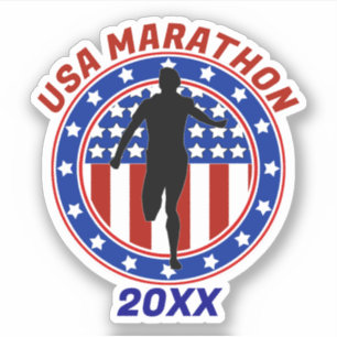 USA Patriotic MARATHON / RELAU RUN Aufkleber