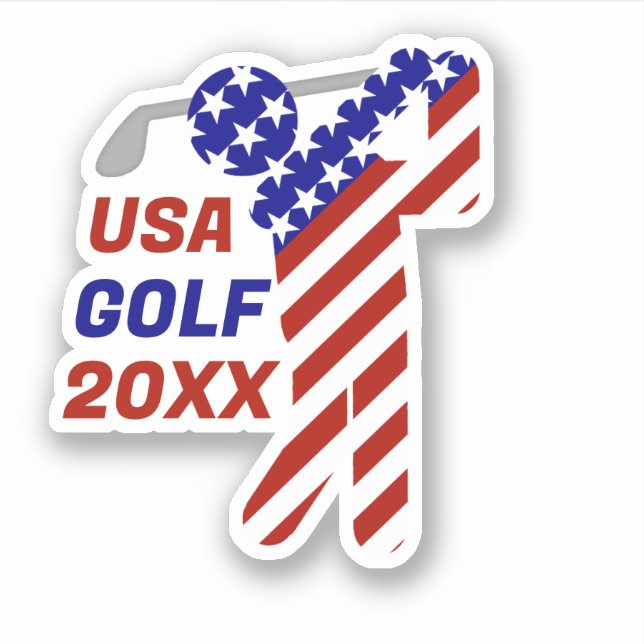 USA Patriotic MEN'S GOLF Aufkleber (Vorderseite)
