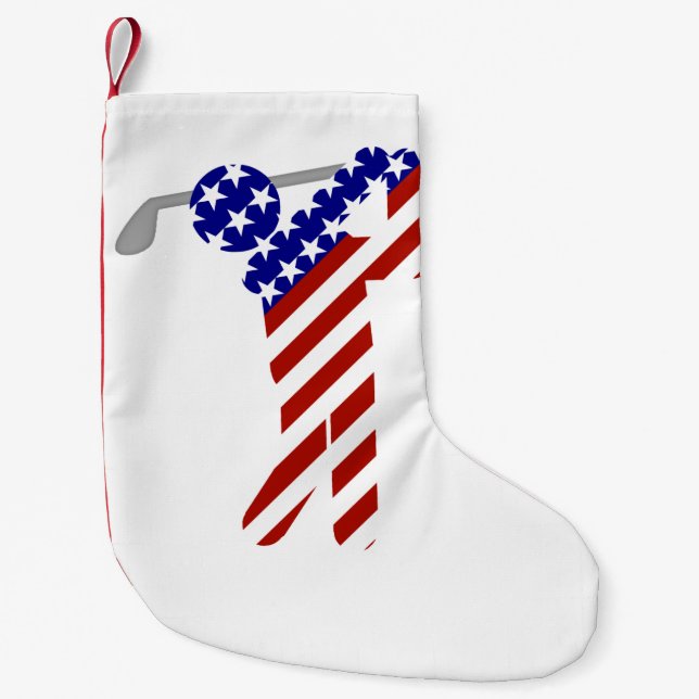 USA Patriotic MEN'S GOLF Kleiner Weihnachtsstrumpf (Vorderseite)