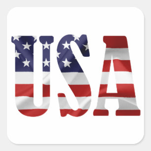 USA Patriotic Quadratischer Aufkleber