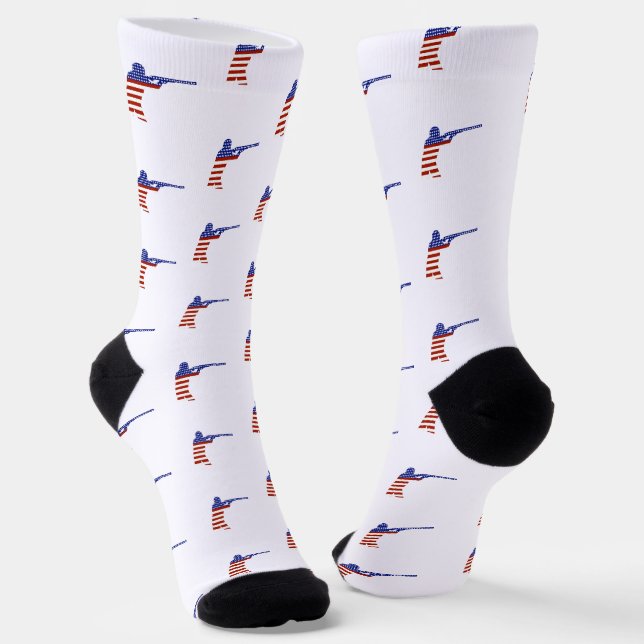 USA Patriotic Rifle Shooting Socken (Gewinkelt)