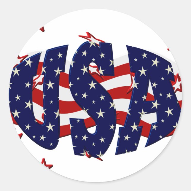 USA-Patriotic Runder Aufkleber (Vorderseite)
