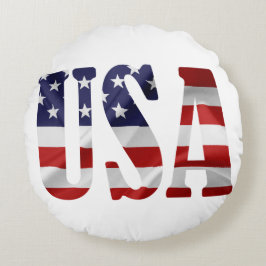 USA Patriotic Rundes Kissen