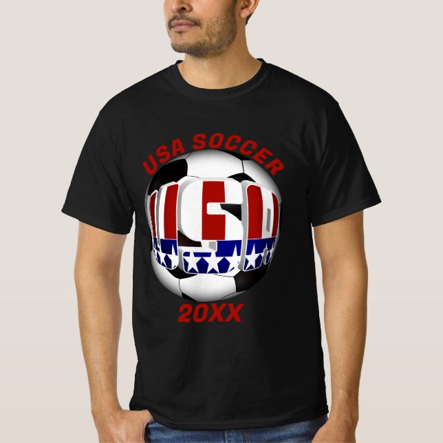 USA Patriotic SOCCER Sports T-Shirt (Vorderseite)